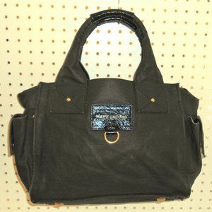 MARC JACOBS BLACK NYLON WOVEN TOTE HANDBAG